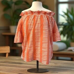 New! BROOKE WRIGHT OFF THE SHOULDER POPOVER TOP SIZE LARGE